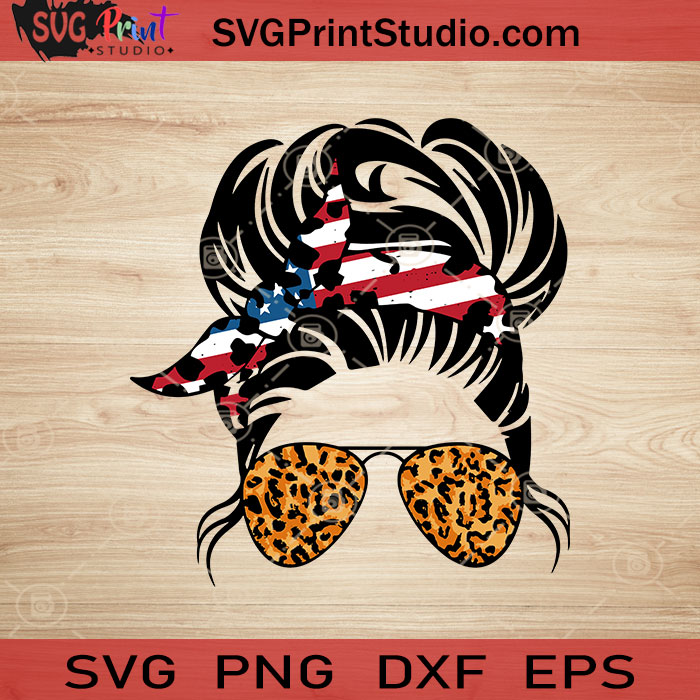 Download 4th Of July Messy Bun Hair Sublimation Svg 4th Of July Svg America Svg Eps Dxf Png Cricut File Instant Download Svg Print Studio