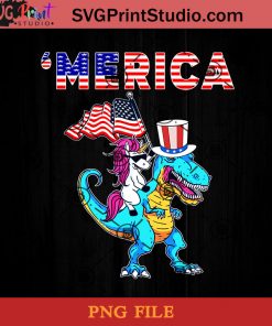 4th Of July Dinosaur Unicorn PNG, Happy American National Day PNG, 4th Of July PNG Instant Download
