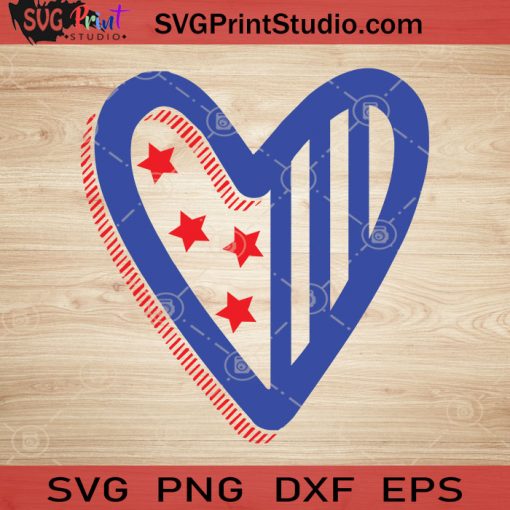 4th of July Heart SVG, 4th of July SVG, America SVG EPS DXF PNG Cricut File Instant Download