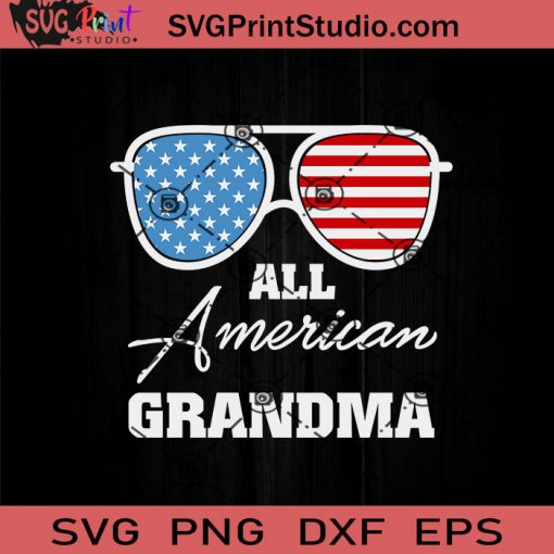 All American Grandma Sunglasses USA SVG, 4th Of July SVG, Independence Day SVG EPS DXF PNG Cricut File Instant Download