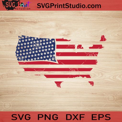 America Map SVG, 4th of July SVG, America SVG EPS DXF PNG Cricut File Instant Download