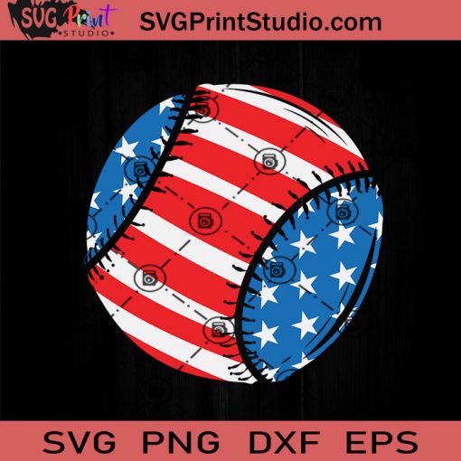 Baseball American Flag 4th of July SVG, 4th Of July SVG, Independence Day SVG EPS DXF PNG Cricut File Instant Download