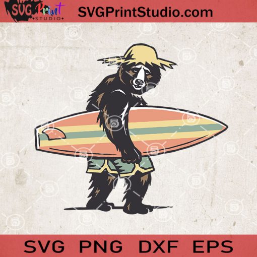 Bear Holiday Summer SVG, Summer SVG, Sea SVG, Bear SVG, Beach SVG EPS DXF PNG Cricut File Instant Download