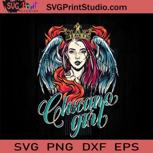 Chicano Girl SVG, Tattoo SVG, Girl SVG, Wing SVG EPS DXF PNG Cricut File Instant Download