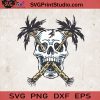 Coconut Tree Skull SVG, Skull SVG, Coconut Tree SVG, Beach SVG EPS DXF PNG Cricut File Instant Download