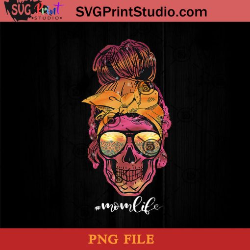 Hippie Skull Mom Mothers Day Bandana Sunflower Sunglasses PNG, Skull PNG, Sunflower PNG, Momlife PNG Instant Download