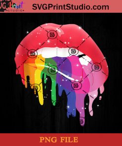 LGBT Glossy Rainbow Gay Pride Dripping Lips PNG, Lips PNG, Sexy Lips PNG, LGBT PNG Instant Download