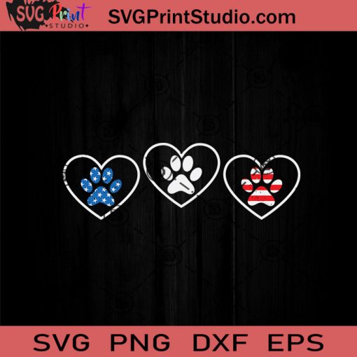 Love Paw America SVG, 4th Of July SVG, Independence Day SVG EPS DXF PNG Cricut File Instant Download