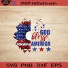 Sunflower Us Flag Half God Blesse SVG, 4th of July SVG, America SVG EPS DXF PNG Cricut File Instant Download