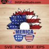 Sunflower Us Flag Half Sunglasses SVG, 4th of July SVG, America SVG EPS DXF PNG Cricut File Instant Download