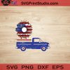 Sunflower Us Flag Truck SVG, 4th of July SVG, America SVG EPS DXF PNG Cricut File Instant Download