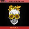 Skull Bandana Sunflower Skull Cute PNG, Skull PNG, Sunflower PNG, Momlife PNG Instant Download