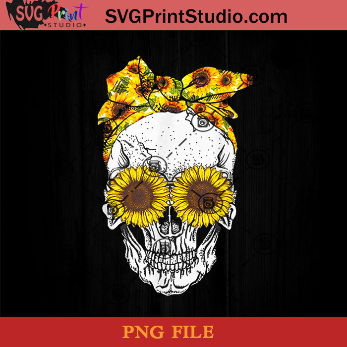 Skull Bandana Sunflower Skull Cute PNG, Skull PNG, Sunflower PNG ...