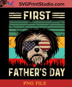 Shih Tzu First Father's Day PNG, Shih Tzu PNG, Happy Father's Day PNG, Dad PNG Instant Download