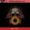Skull Sunflower Floral Bandana Flowers PNG, Skull PNG, Sunflower PNG, Momlife PNG Instant Download