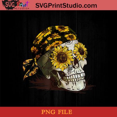 Skull Tattoo Anatomy Bandana Jellow Sunflower Cute Cool Gift PNG, Skull ...
