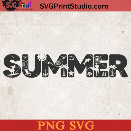 Summer SVG, Sea SVG, Beach SVG, Sun SVG PNG Cricut File Instant Download