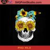 Sunflower Skull Floral Sugarskull Bandana PNG, Skull PNG, Sunflower PNG, Momlife PNG Instant Download