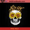 Sunflower Skull Leopard Print Bandana Cats Sugarskull Lovers PNG, Skull PNG, Sunflower PNG, Momlife PNG Instant Download