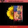 Sunflower And US Flag PNG, 4th Of July PNG, Independence Day PNG Instant Download