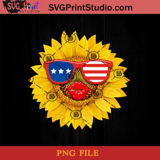 Sunflower Kiss PNG, 4th Of July PNG, Independence Day PNG Instant Download