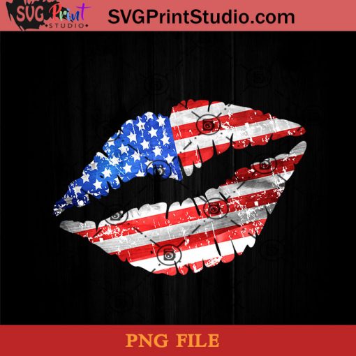 US Flag Lip PNG, 4th Of July PNG, Independence Day PNG Instant Download
