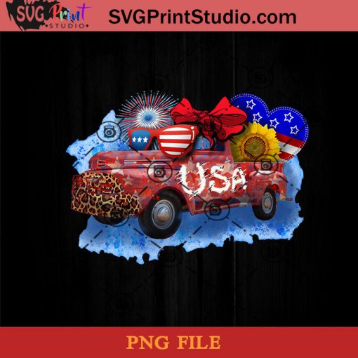 USA Crazy Truck PNG, 4th Of July PNG, Independence Day PNG Instant Download