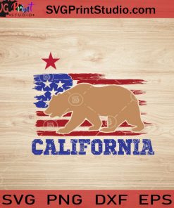 USA Animal Bear 4leg California SVG, 4th of July SVG, America SVG EPS DXF PNG Cricut File Instant Download