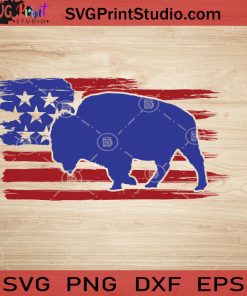 USA Animal Bison SVG, 4th of July SVG, America SVG EPS DXF PNG Cricut File Instant Download