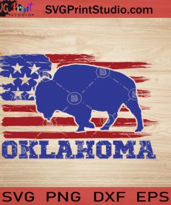 USA Animal Bison Oklahoma SVG, 4th of July SVG, America SVG EPS DXF PNG Cricut File Instant Download