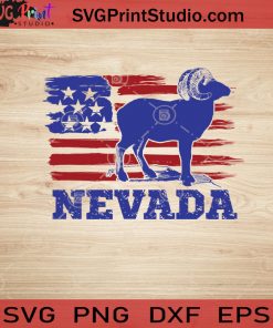 USA Animal Bighorn Sheep Nevada SVG, 4th of July SVG, America SVG EPS DXF PNG Cricut File Instant Download