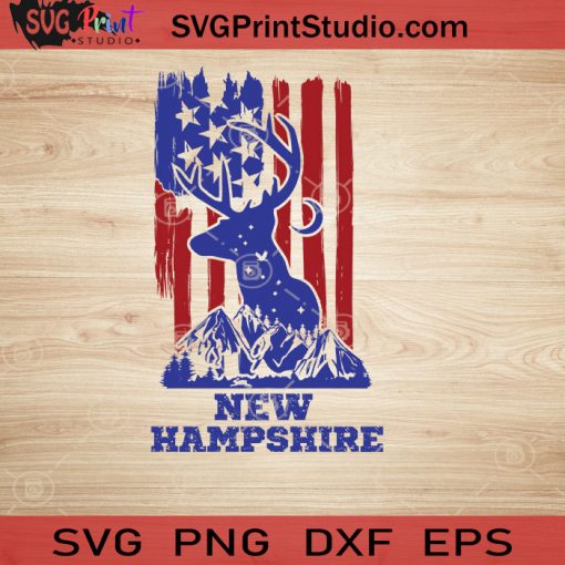 USA Animal Deer New Ham SVG, 4th of July SVG, America SVG EPS DXF PNG Cricut File Instant Download