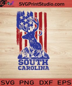 USA Animal Deer South Carolina SVG, 4th of July SVG, America SVG EPS DXF PNG Cricut File Instant Download