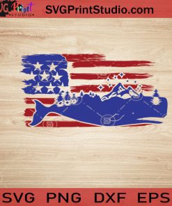 USA Animal Whale SVG, 4th of July SVG, America SVG EPS DXF PNG Cricut File Instant Download