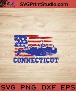 USA Animal Whale Connecticut SVG, 4th of July SVG, America SVG EPS DXF PNG Cricut File Instant Download