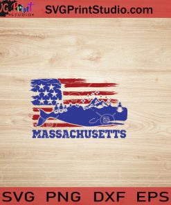 USA Animal Whale Massachusetts SVG, 4th of July SVG, America SVG EPS DXF PNG Cricut File Instant Download
