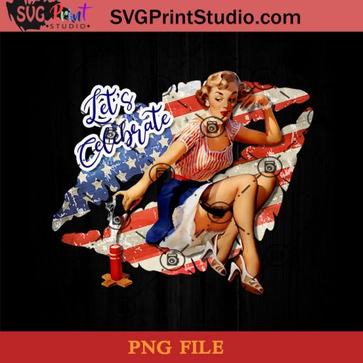 Vintage Lady USA Lip PNG, 4th Of July PNG, Independence Day PNG Instant Download