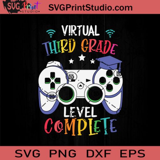 Virtual 3rd Grade Level Complete SVG, Back To School SVG, School SVG EPS DXF PNG Cricut File Instant Download