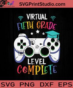 Virtual 5th Grade Level Complete SVG, Back To School SVG, School SVG EPS DXF PNG Cricut File Instant Download