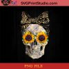 Womens Sunflower Skull Love Floral Flowers Leopard Bandana PNG, Skull PNG, Sunflower PNG, Momlife PNG Instant Download