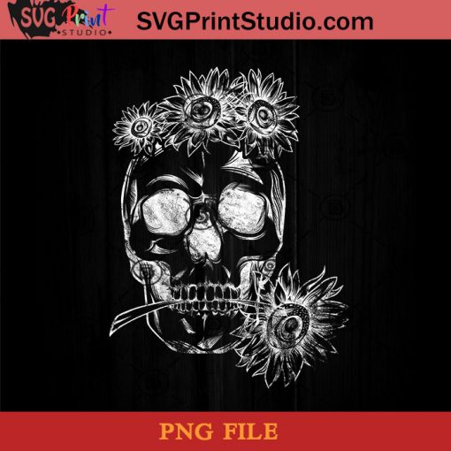 Yellow Bandana Cute Sunflower Skull Hippie PNG, Skull PNG, Sunflower PNG, Momlife PNG Instant Download
