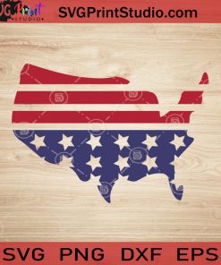America Map SVG, 4th of July SVG, America SVG EPS DXF PNG Cricut File Instant Download