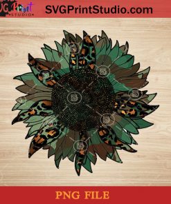 Sunflower Colorful Camo Leopard Print PNG, Sunflower PNG, America PNG Instant Download