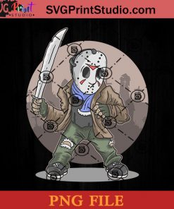 It's Friday PNG, Jason Voorhees Chibi Style PNG, Horror Halloween PNG, Halloween PNG Instant Download