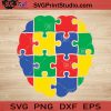 Autism Brain Puzzle Colorful SVG, Autism SVG, Awareness SVG EPS DXF PNG Cricut File Instant Download