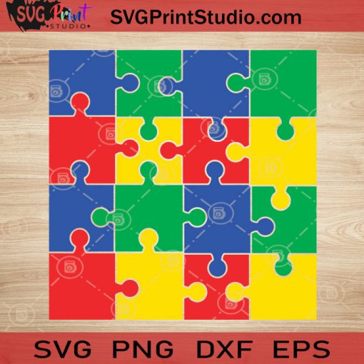 Autism Colorful Puzzle SVG, Autism SVG, Awareness SVG EPS DXF PNG Cricut File Instant Download