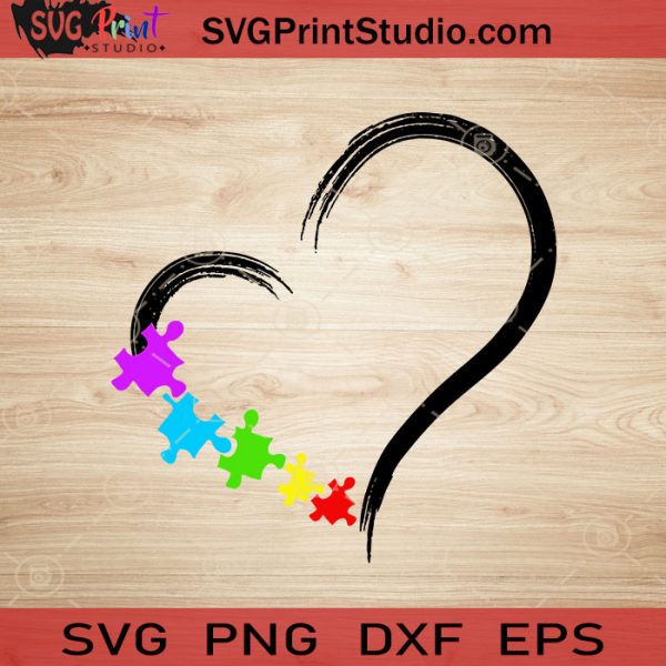 Autism Heart SVG, Autism SVG, Awareness SVG EPS DXF PNG Cricut File