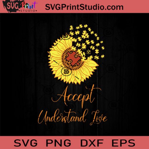 Autism Sunflower SVG, Autism SVG, Puzzle SVG EPS DXF PNG Cricut File Instant Download