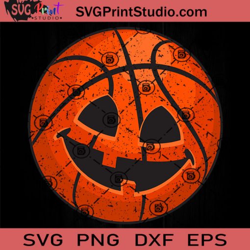 Basketball Pumpkin Vintage Halloween SVG, Pumpkin Witch Hat SVG, Happy Halloween SVG EPS DXF PNG Cricut File Instant Download