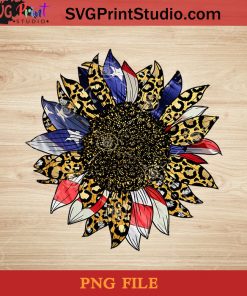 Colorful Sunflower America Flag Leopard PNG, Sunflower PNG, America PNG Instant Download